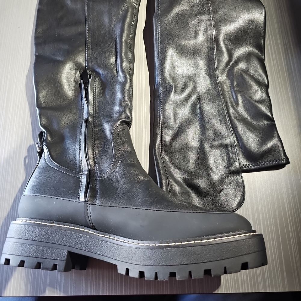 Sam Edelman Lerue Over-The-Knee Boots, Black‎ Faux Leather, Women's 7M NWOT - Picture 7 of 14